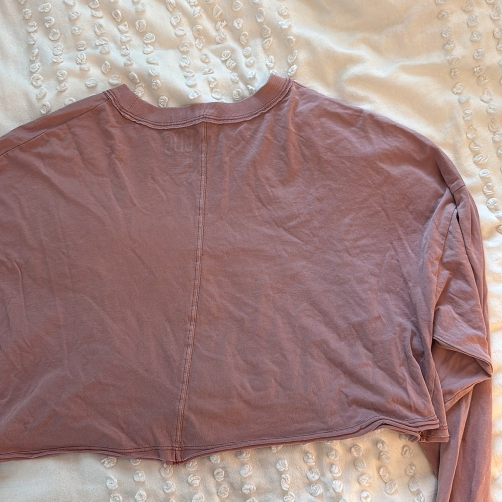 BDG Dusty Pink Cropped Long Sleeve Top - Picture 3 of 3